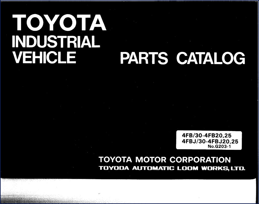 Toyota 4FB20 4FB25 4FBJ20 4FBJ25 Parts Catalog – OEM Factory Document