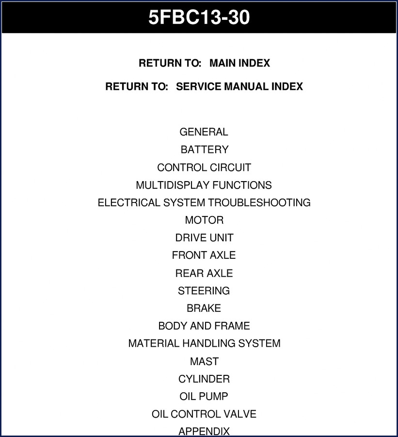 Toyota 5FBC13 5FBC15 Parts Catalog cover – 124 pages OEM factory document