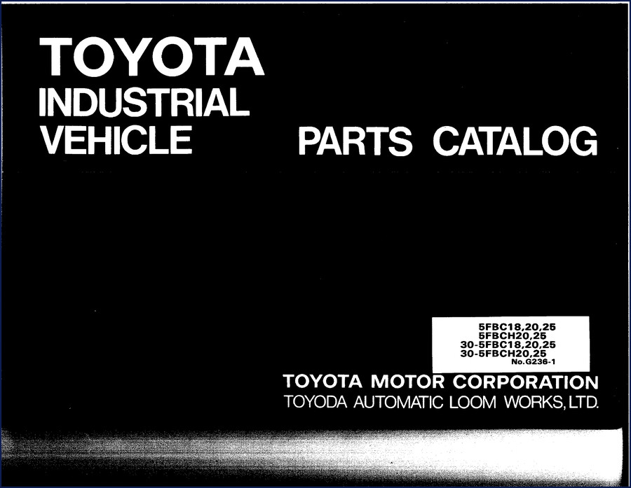 Toyota 5FBC18 forklift parts catalog cover – 128 pages OEM document