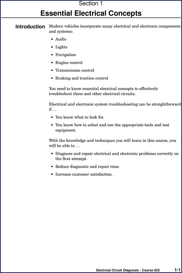 Toyota 623 Training Manual cover – essential electrical concepts for automotive diagnosis