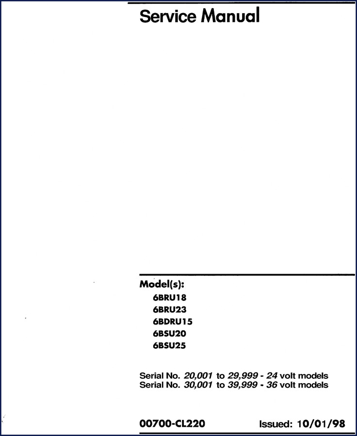 Toyota 6BRU18 reach truck service manual 1998 front cover
