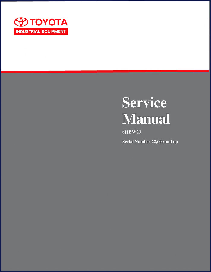 Toyota 6HBW23 service manual cover - factory OEM document for pallet truck