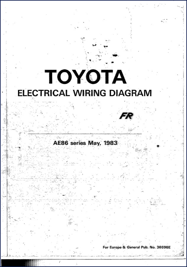 1983 Toyota AE86 Factory Electrical Wiring Diagram manual cover