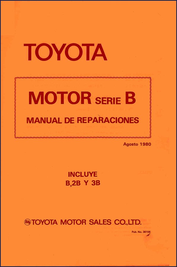 Toyota B 2B 3B 1980 Repair Manual cover