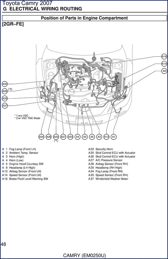 Toyota Camry 2007 Wiring Diagram factory manual cover page