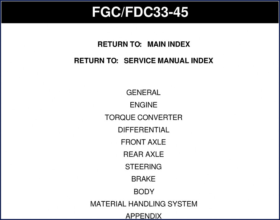 Toyota FDC33 FDC35 FDC40 FDC45 FGC33 1982 factory repair manual front cover