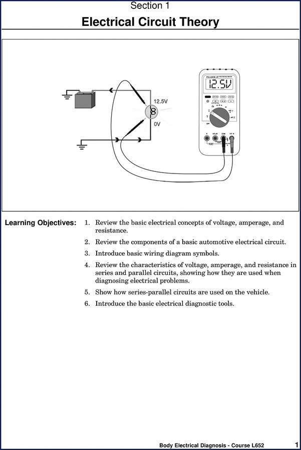 Toyota L652 Training Manual 32-page factory electrical circuit theory document