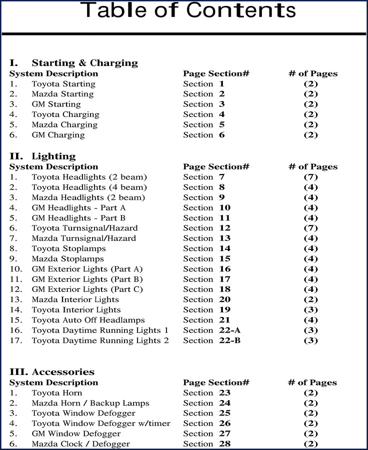 Toyota Mazda GM Electrical Schematic 229 pages factory wiring diagram manual