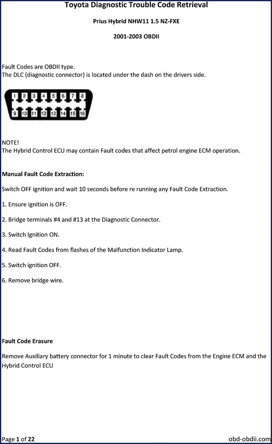 Toyota Prius Hybrid Diagnostics Manual – Factory OEM Specs 2 Toyota Prius Hybrid Diagnostics Manual – factory service repair document for hybrid system troubleshooting
