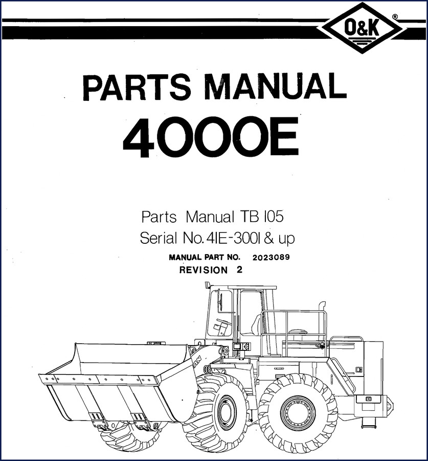 1984 Trojan 4000E Parts Catalog cover - 238 page OEM factory parts manual for model TB 105