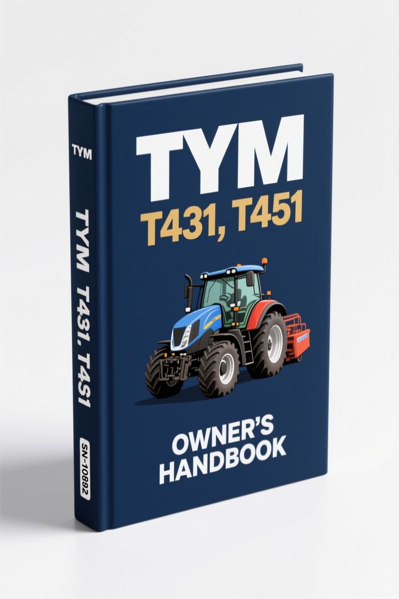 TYM T431 T451 2007 Parts Catalog cover showing tractor diagram