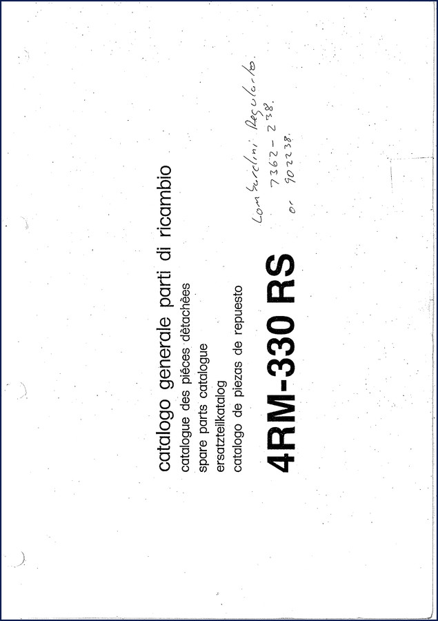 Valpadana 4RM-330 RS factory spare parts catalog cover – 84-page OEM document
