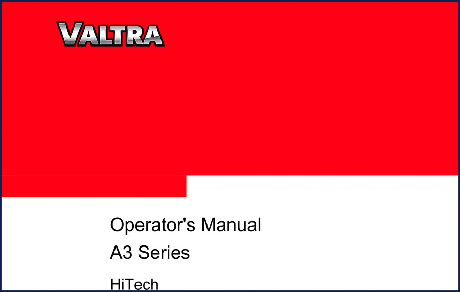 Valtra Valmet A83 A93 Operators Manual - factory OEM document with controls and safety section
