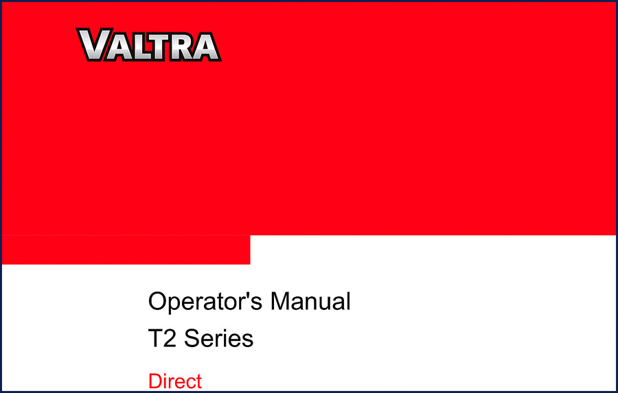 Valtra Valmet T2 Series Direct Operators Manual cover for T132 D to T182 D models