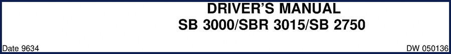 VDL SB 3000 SBR 3015 SB 2750 Operators Manual cover - factory documentation for bus operators
