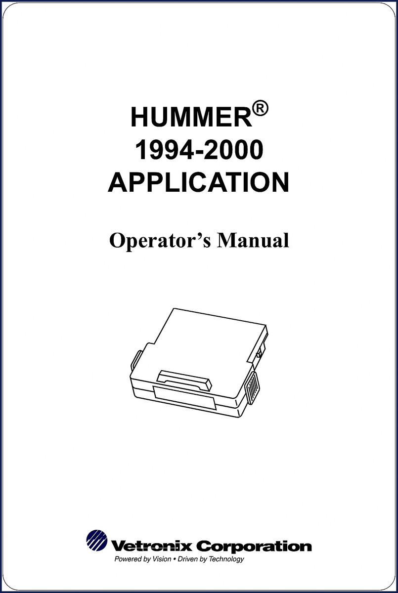 Vetronix TECH 1 Mastertech 2004 Technical Manual cover showing operator instructions for Hummer application