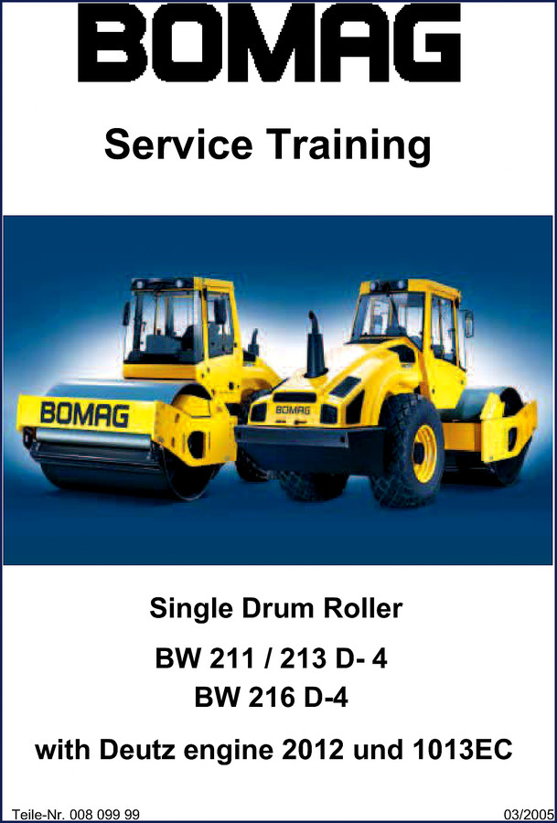 Vögele BW 211 D-4 BW 213 D-4 BW 216 D-4 2005 Training Manual cover page