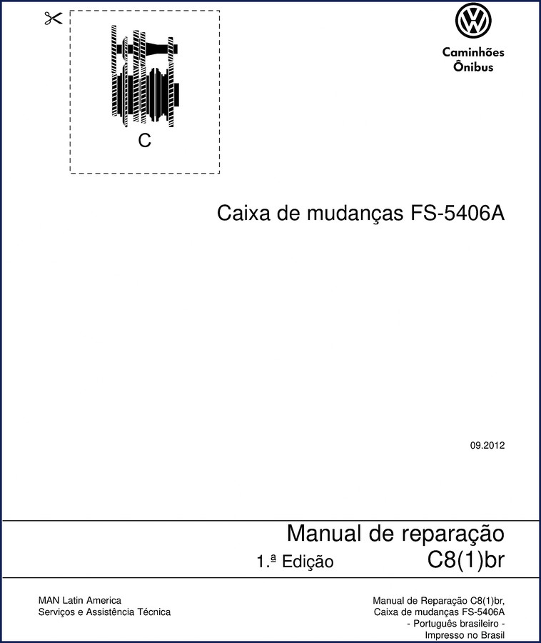 Volkswagen C8(1)br 2012 Repair Manual cover - FS-5406A gearbox manual