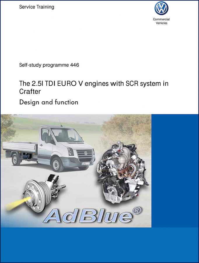 Volkswagen Crafter Training Manual - 2.5L TDI common rail engine design and function - 64 pages factory OEM