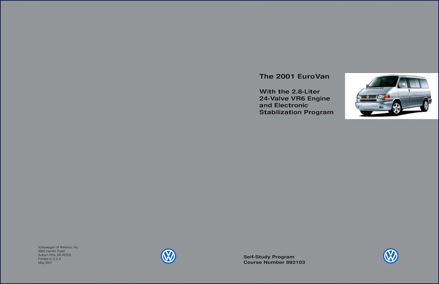 Volkswagen Eurovan Workshop Manual cover for 1990-1994 2.5L AAF ACU engines