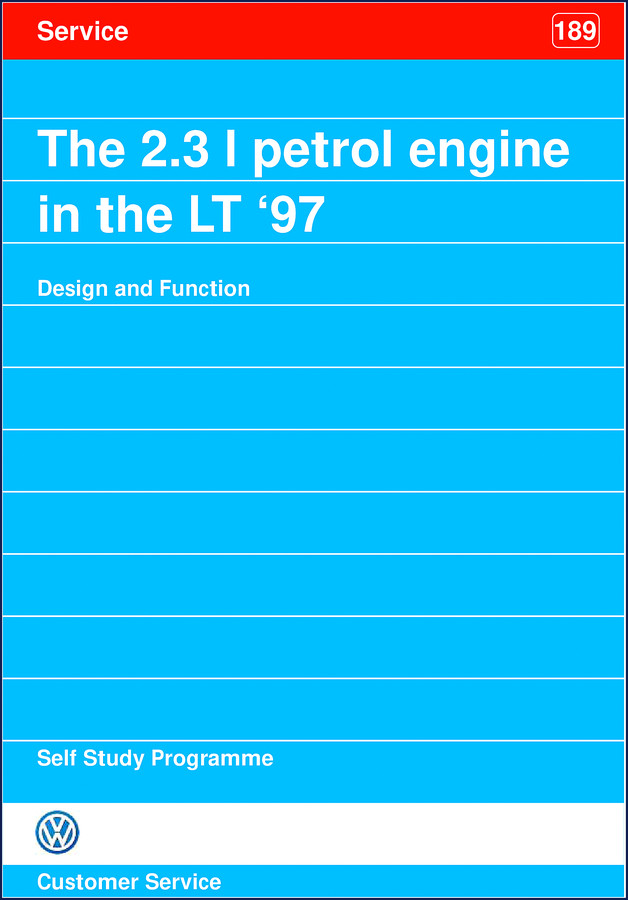 Volkswagen LT 1997 Training Manual cover - 2.3L petrol engine design and function