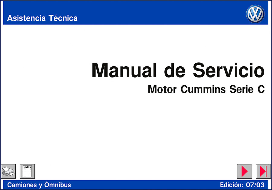 2003 Volkswagen Serie C Service Manual cover for Cummins engine