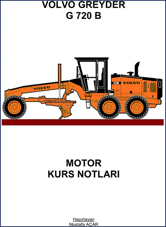 Volvo BM Michigan G 720 B technical manual cover showing grader and engine details
