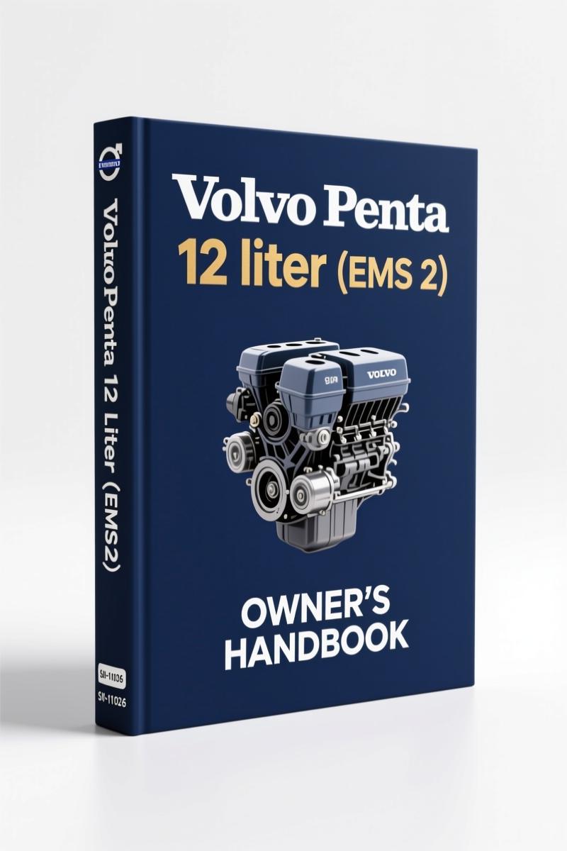 Volvo Penta 12 liter (EMS 2) 2006 Operator's Manual cover showing engine data page
