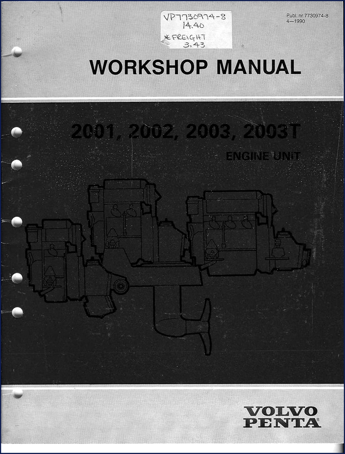 Volvo Penta 2001, 2002, 2003, 2003T 1990 Workshop Manual cover