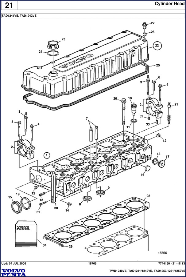 Volvo Penta TAD1241VE TAD1242VE TWD1240VE TAD1250VE TAD1251VE 2006 Parts Catalog cover
