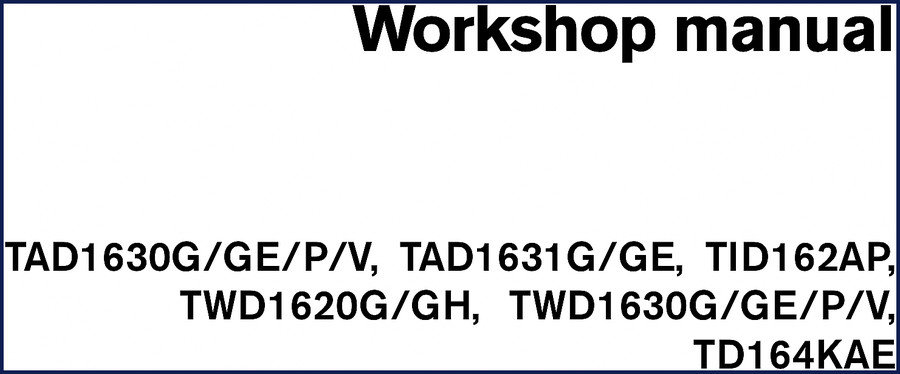 Volvo Penta TAD1630G service repair manual – 164-page workshop manual cover