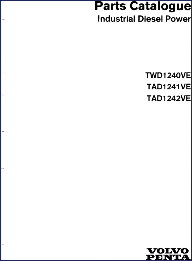 Volvo Penta TAD1241VE TAD1242VE TWD1240VE Parts Catalog - 237 pages - Factory OEM documentation