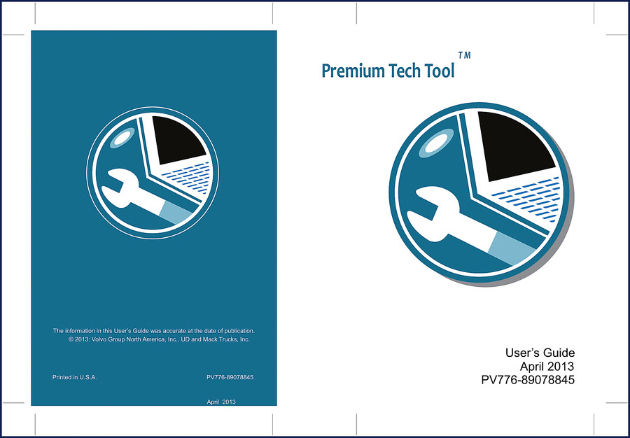 Volvo Penta UD Mack Trucks 2013 Premium Tech Tool user manual cover