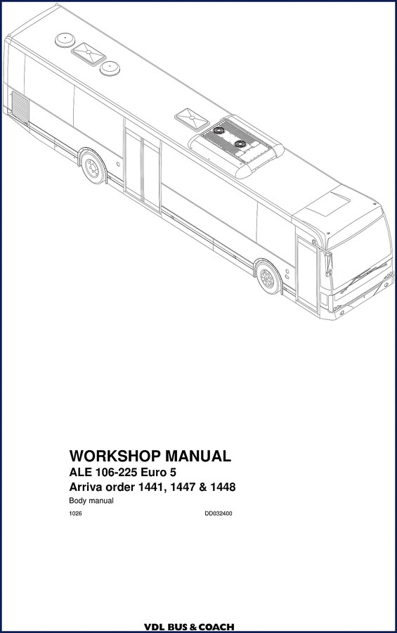 Meritor Wabco ALE 106-225 workshop manual cover - OEM bus door system repair guide
