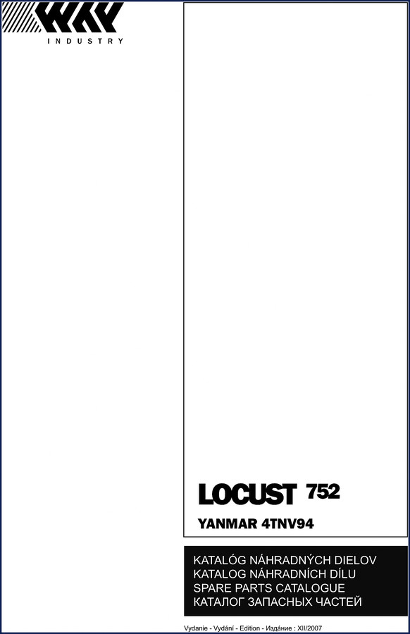 Wacker Neuson LOCUST 752 2007 Parts Catalog - factory spare parts book with exploded diagrams and part numbers