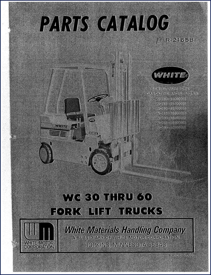 White WC30 WC35 WC40 WC45 WC50 1976 Parts Catalog cover
