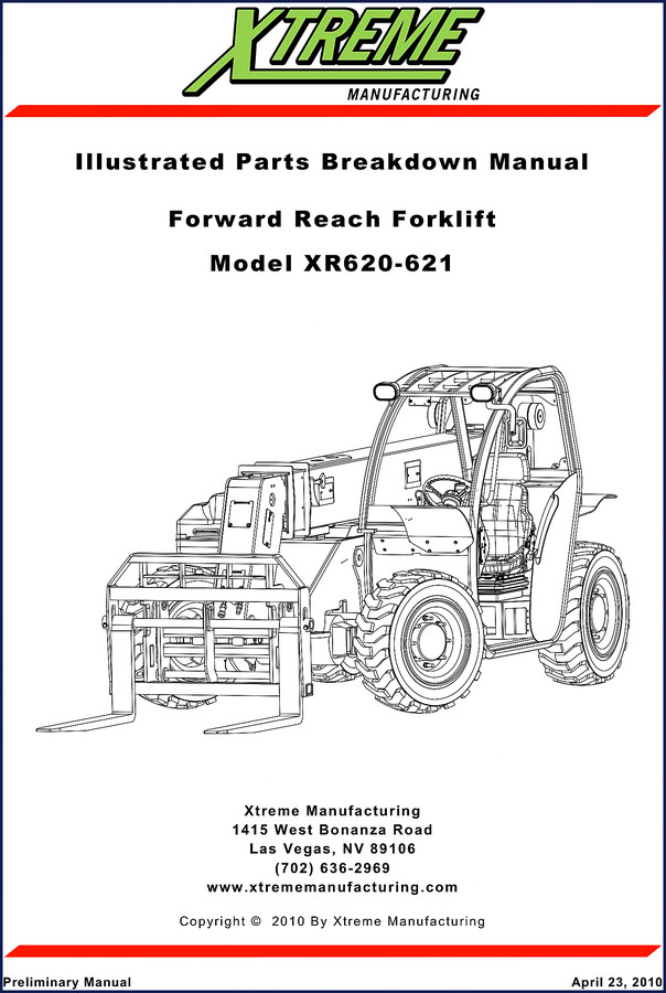 2010 Xtreme XR620 XR621 factory OEM Parts Catalog cover