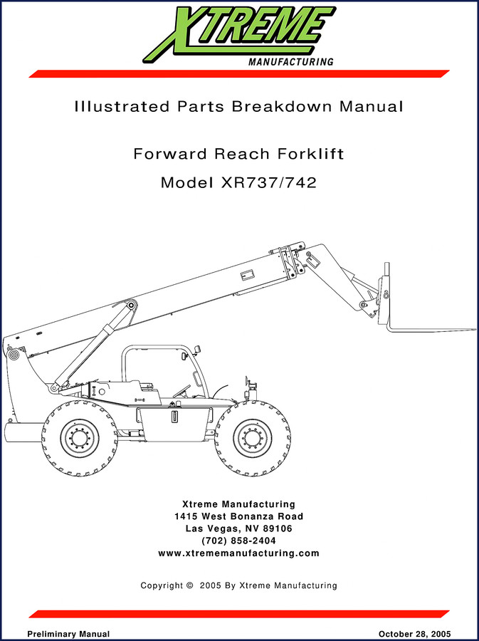 Xtreme XR737 XR742 2005 Parts Catalog cover