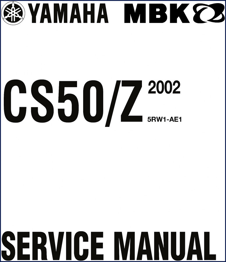 Yamaha CS50 2002 Service Manual cover page showing model CS50/Z 5RW1-AE1