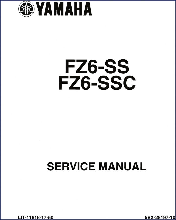 Yamaha FZ6-SS/FZ6-SSC factory service manual cover - 432 pages of OEM repair procedures