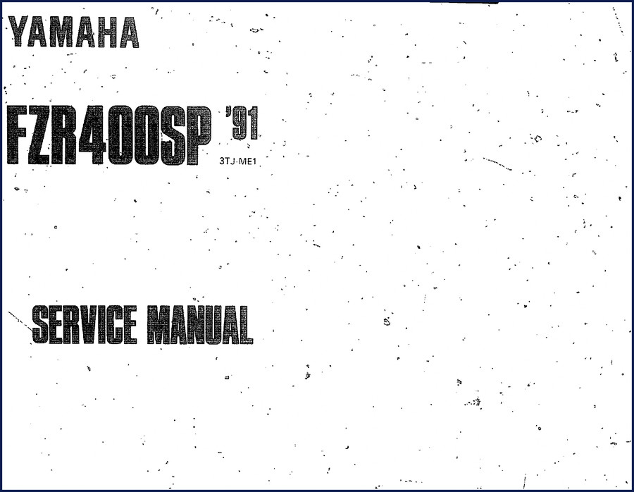 Yamaha FZR400SP 1991 Service Manual cover showing model and publication year