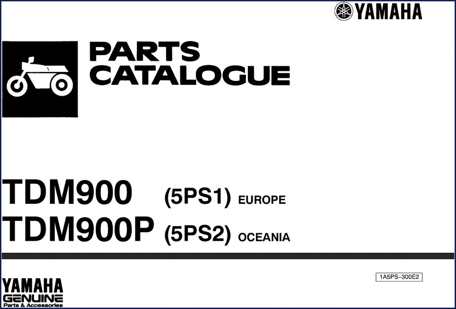 Yamaha TDM900/TDM900P parts catalog cover – OEM factory microfiche PDF