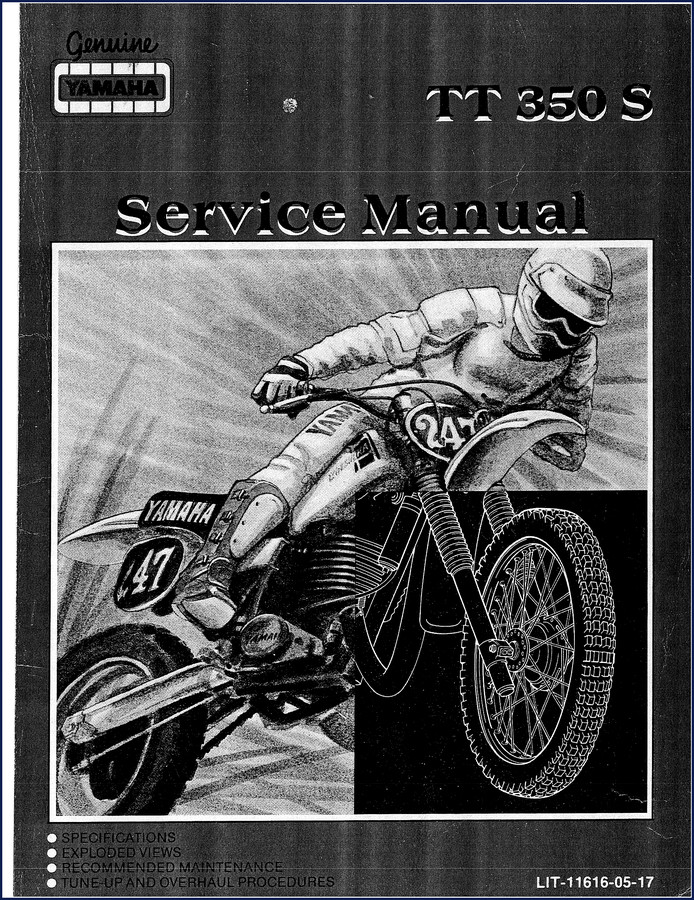 1985 Yamaha TT 350 S Service Manual cover – OEM factory repair documentation