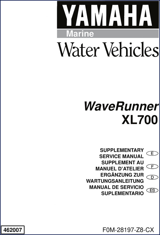 Yamaha XL700 supplementary service manual cover page 1998