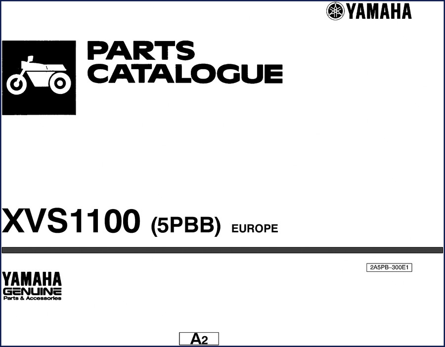 Yamaha XVS1100 parts catalog cover - OEM factory microfiche for XVS1100