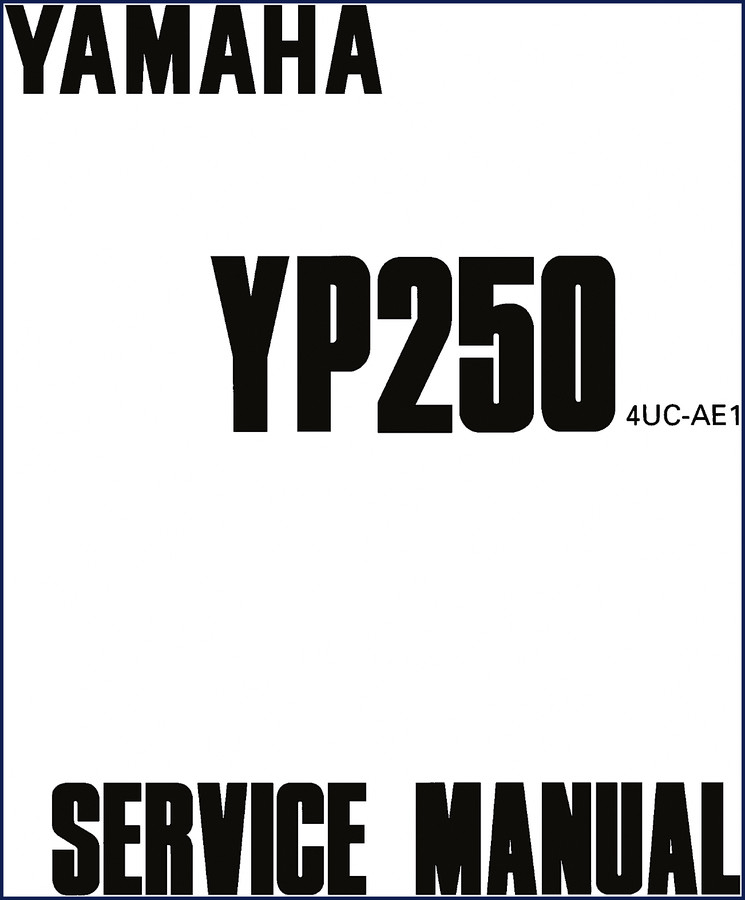 Yamaha YP250 Service Manual cover page, 267 pages, factory OEM document