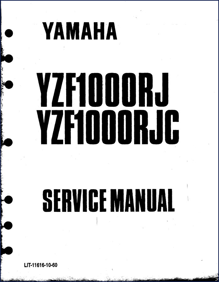 1996 Yamaha YZF1000RJ YZF1000RJC factory service manual cover