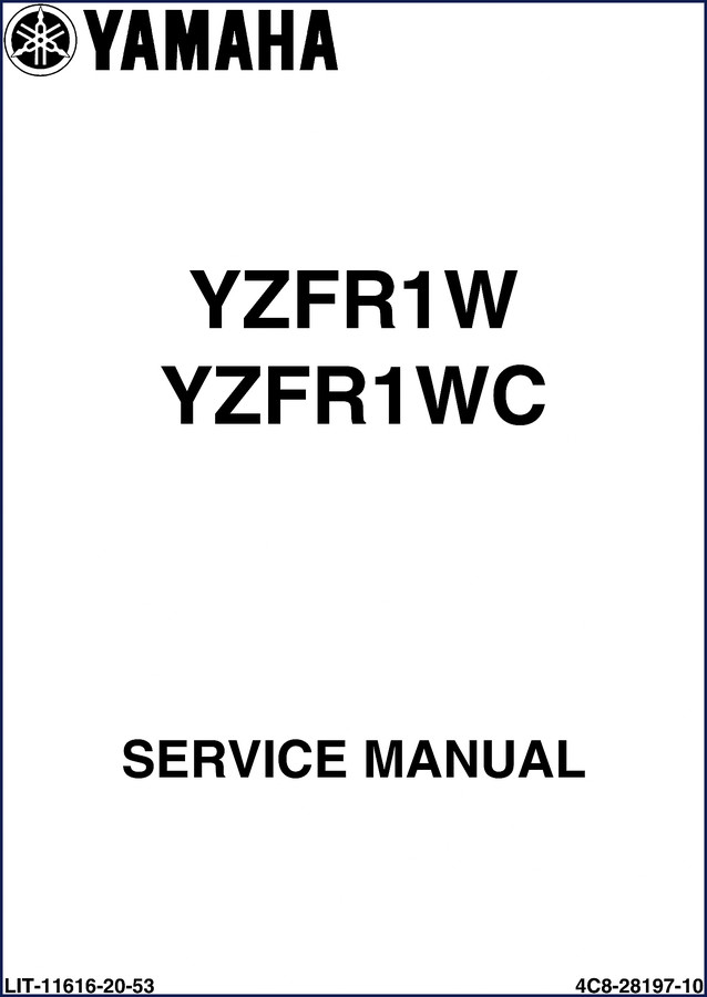 Yamaha YZFR1W YZFR1WC Service Manual cover 426 pages factory OEM