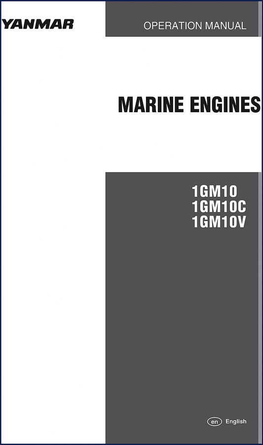 Yanmar 1GM10-3HM35 2002 Service Manual cover page showing engine models and publication number
