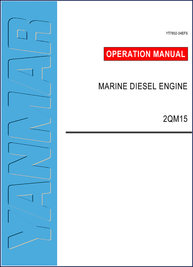Yanmar 2QM15 operators manual cover – 81-page factory document for marine diesel engine